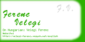 ferenc velegi business card